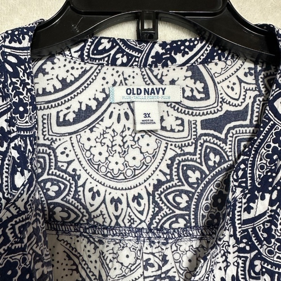 Old Navy Women's Dress 3X Rayon Sleeveless Blue Paisley Swimsuit Cover w/Tie-up - Picture 4 of 10